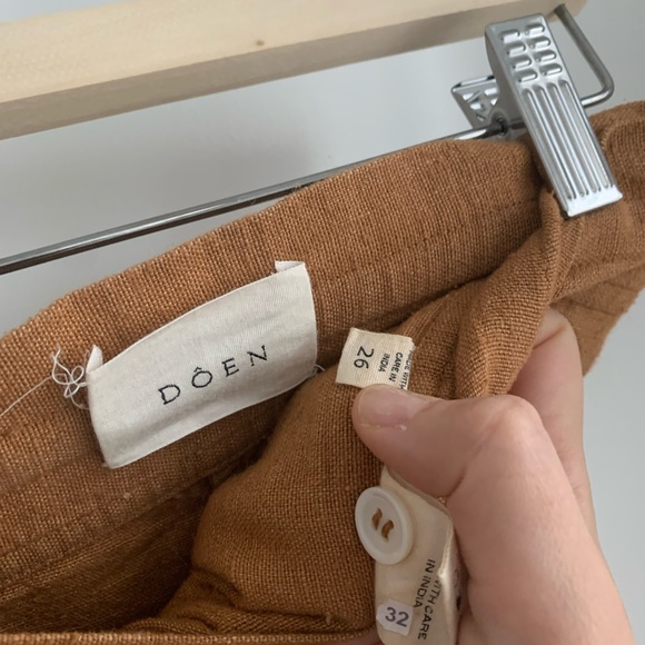 Doen Riviera Silk and Linen High waisted Pants Size 26 - Picture 4 of 9